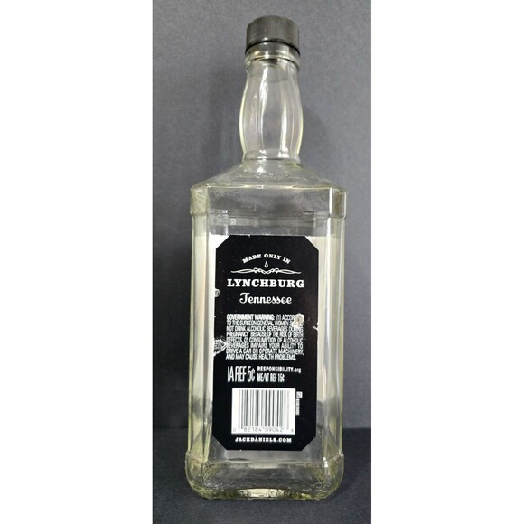 13" JACK DANIEL'S WHISKEY GLASS LIQUOR BOTTLE WITH CAP 1.75 LITERS - Picture 2 of 7